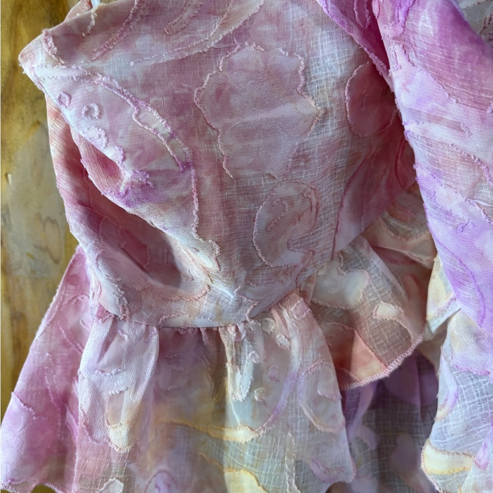 Floral Ruffle Cross Halter Top - Picture 6 of 8